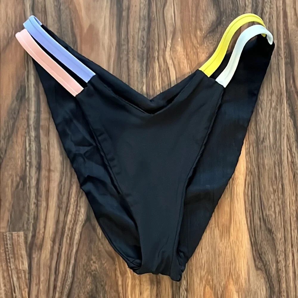 NWOT Hurley High Leg Ribbed Bikini Bottom